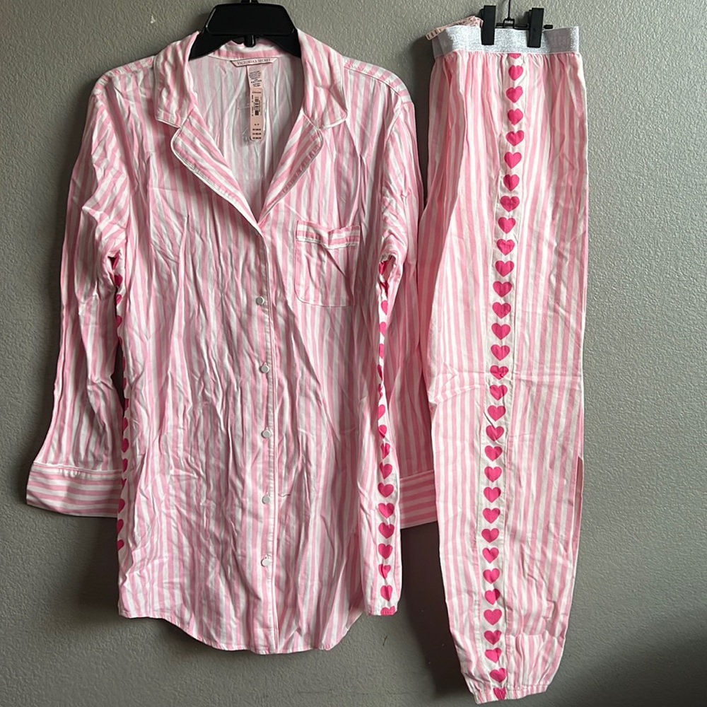 Victoria’s Secret traditional pink stripes pajama sets